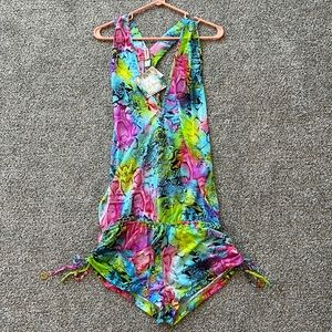 Luli Fama T-Back Romper Large Sea Salt Angel